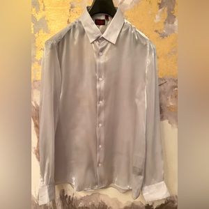 Silver sheer metallic Devil’s Advocate shirt